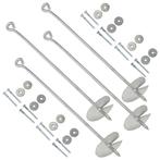 vidaXL Grondankers 4 st 10x60 cm gegalvaniseerd metaal, Caravans en Kamperen, Kampeeraccessoires, Verzenden, Nieuw
