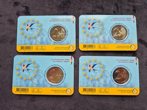 België. 2 Euro 2024 Voorzitter EU raad NL FR (4 coincards), Postzegels en Munten, Munten | Europa | Euromunten