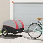 vidaXL Fietstrailer 45 kg ijzer zwart en rood, Fietsen en Brommers, Verzenden, Nieuw