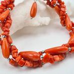 Bloedkoraal - Zilver - Armband - Middellandse Zee Koralen