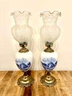 Lampe de table (2) - Porcelaine, Bronze - Deux lampes style