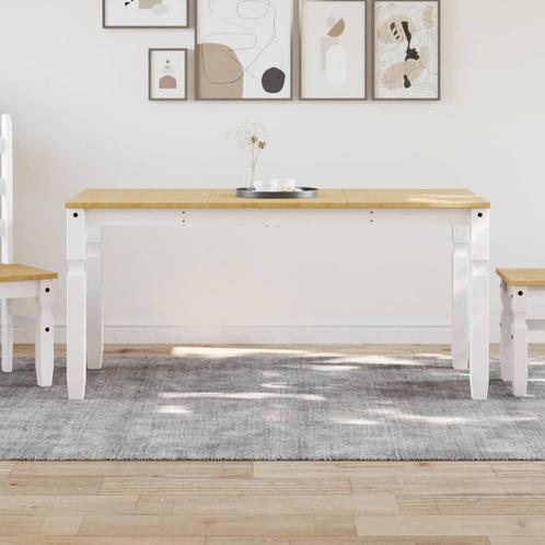 vidaXL Eettafel Corona 160x80x75 cm massief grenenhout wit, Huis en Inrichting, Tafels | Eettafels, Nieuw, Verzenden
