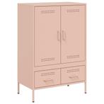 Roze Hoge Kast - Metalen Opbergkast | Retour Deal | 60% K..., Huis en Inrichting, Kasten | Roldeurkasten en Archiefkasten, IndustriÃ«le stijl