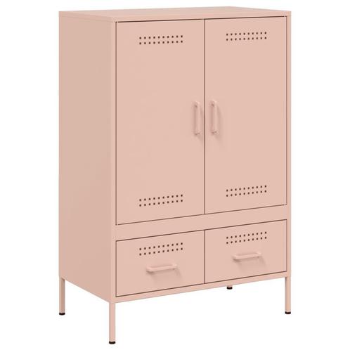 Roze Hoge Kast - Metalen Opbergkast | Retour Deal | 60% K..., Huis en Inrichting, Kasten | Roldeurkasten en Archiefkasten, Meerdere deuren