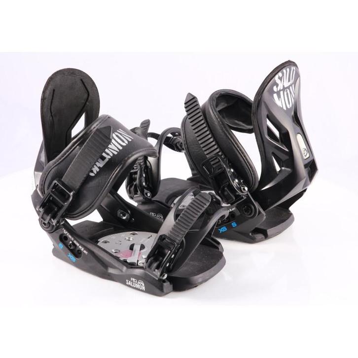XS S snowboard bindingen SALOMON PIQ, black/silver ( TOP sta, Sport en Fitness, Snowboarden, Verzenden