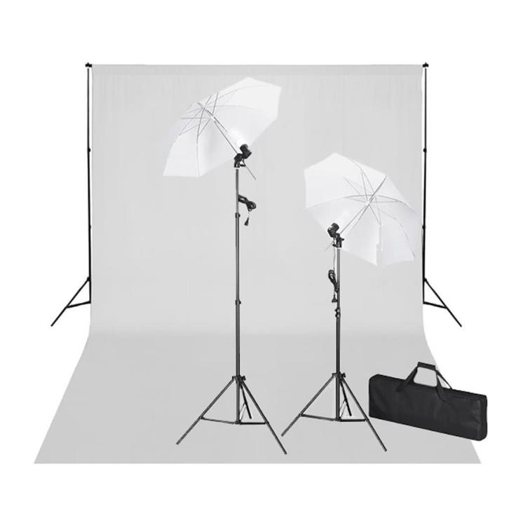 vidaXL Studioset met witte achtergrond en lampen 600x300 cm, Audio, Tv en Foto, Fotografie | Fotostudio en Toebehoren, Nieuw, Verzenden