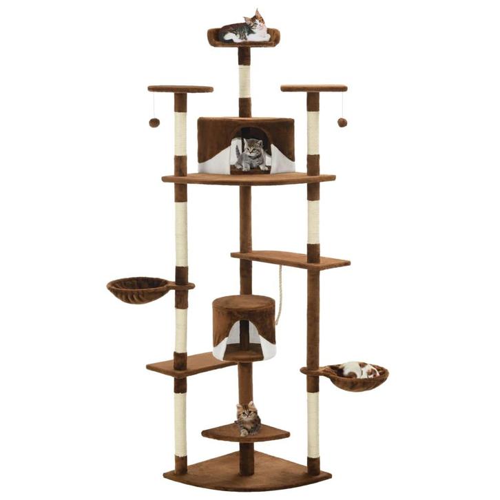 vidaXL Kattenkrabpaal met sisal krabpalen 203 cm bruin en, Dieren en Toebehoren, Katten-accessoires, Nieuw, Verzenden