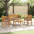 vidaXL Tuinrozen loungeset met kussen 4 pcs Massief Acacia, Tuin en Terras, Verzenden, Nieuw, Loungeset
