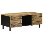 vidaXL Salontafel 100x54x40 cm massief ruw mangohout zwart, Huis en Inrichting, Tafels | Salontafels, Verzenden, Nieuw