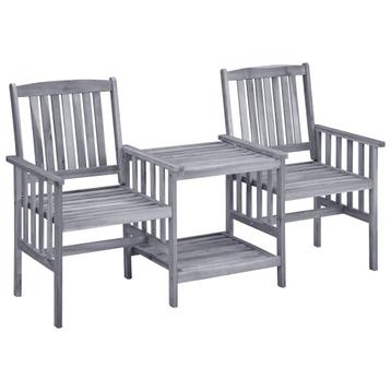 vidaXL Tuinstoelen met theetafel 159x61x92 cm massief, Verzenden