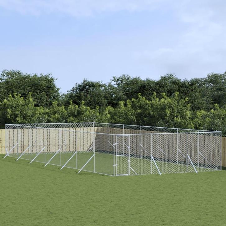 vidaXL Hondenkennel voor buiten 6x14x2 m gegalvaniseerd, Dieren en Toebehoren, Hondenbenches, Nieuw, Verzenden