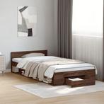 vidaXL Bedframe met lade bewerkt hout bruin eikenkleurig, Huis en Inrichting, Slaapkamer | Bedden, Verzenden, Nieuw