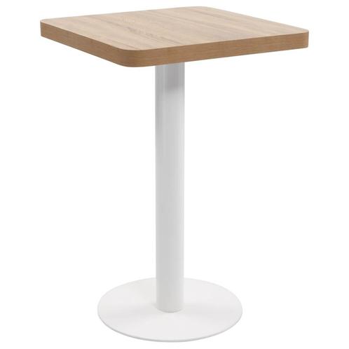 vidaXL Bistrotafel 50x50 cm MDF lichtbruin, Huis en Inrichting, Tafels | Eettafels, Nieuw, Verzenden