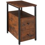 Nachtkastje Tullamore 49,5x30x61,5cm - Industrieel hout donk, Maison & Meubles, Tables | Tables d'appoint, Verzenden