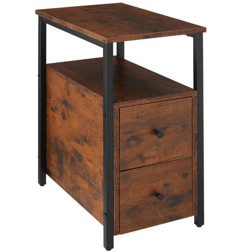 Nachtkastje Tullamore 49,5x30x61,5cm - Industrieel hout donk, Maison & Meubles, Tables | Tables d'appoint, Envoi