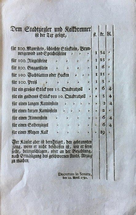. - [Steuerverordnung für Kalkbrenner] - Dem Stadtziegler, Antiek en Kunst, Antiek | Boeken en Manuscripten