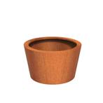 Cortenstaal plantenbak taps Ø100x60cm - Met bodem, Tuin en Terras, Bloembakken en Plantenbakken, 100 cm of meer, Rond, Nieuw, Metaal