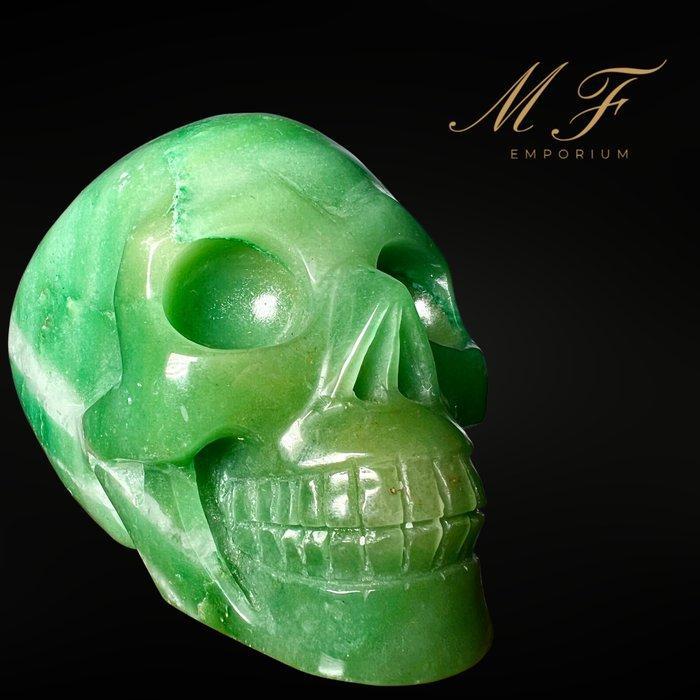 Magnifique skull van groene aventurijn Schedels - Hoogte:, Collections, Minéraux & Fossiles