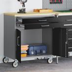 vidaXL Gereedschapskast met Wielen en Slot Zwart 75x45x85 cm, Doe-het-zelf en Bouw, Verzenden, Nieuw