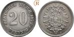 20 Pfennig 1873 G Kaiserreich:, Postzegels en Munten, Verzenden, België