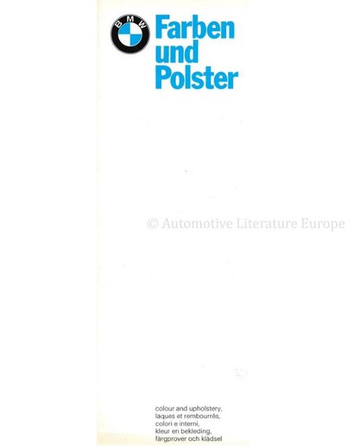 1974 BMW PROGRAMMA KLEUREN EN BEKLEDING BROCHURE, Boeken, Auto's | Folders en Tijdschriften, Ophalen of Verzenden