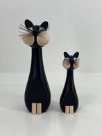 Gunnar Flørning - Figuur - Iconische design katten (2) - Eik, Antiek en Kunst