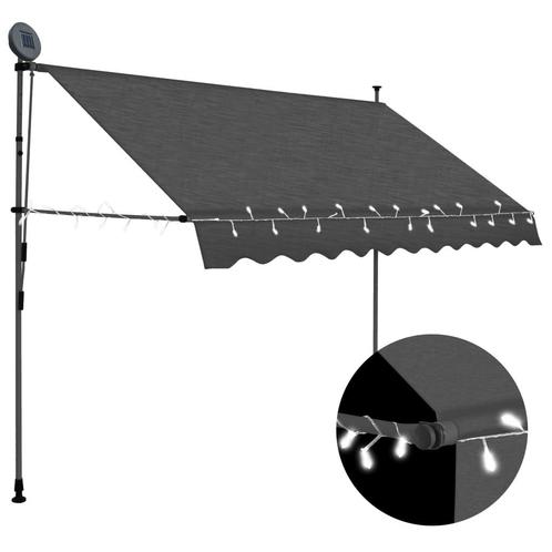 vidaXL Auvent manuel rétractable avec LED 300 cm, Tuin en Terras, Parasols, Verzenden