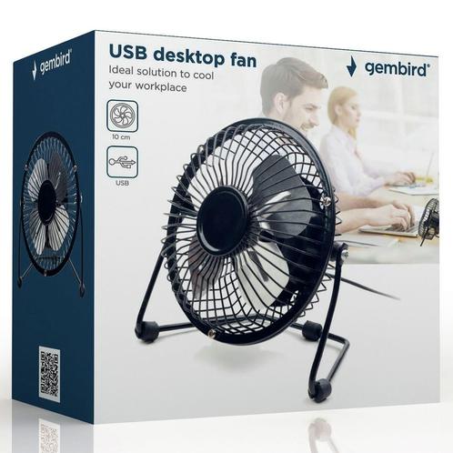Gembird USB Desktop ventilator / Fan 10 cm Zwart, Hobby & Loisirs créatifs, Composants électroniques, Enlèvement ou Envoi