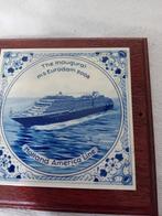 Objets maritimes (4) - carreaux en laiton et bois bleu Delf-