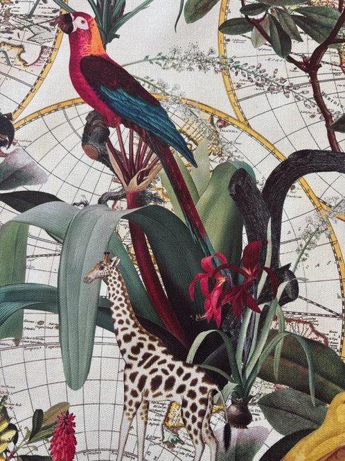 Exclusieve panamastof 100% katoen Vertakt tropisch ontwerp, Antiek en Kunst, Antiek | Tapijten, Tafelkleden en Textiel