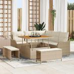 vidaXL Tuinbank Set 8 pcs Beige poly rattan, Tuin en Terras, Verzenden, Nieuw