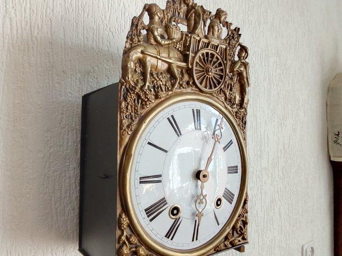 Horloge murale - Laiton, Métal - 1850-1900, Antiek en Kunst, Antiek | Klokken