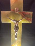 Crucifix - Messing, Onyx, Brons (niet getest) - 1850-1900 -