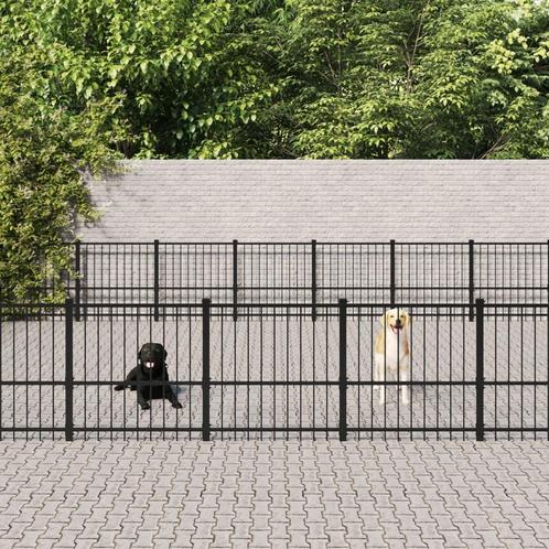 vidaXL Hondenkennel voor buiten 65,86 m² staal, Dieren en Toebehoren, Hondenbenches, Nieuw, Verzenden