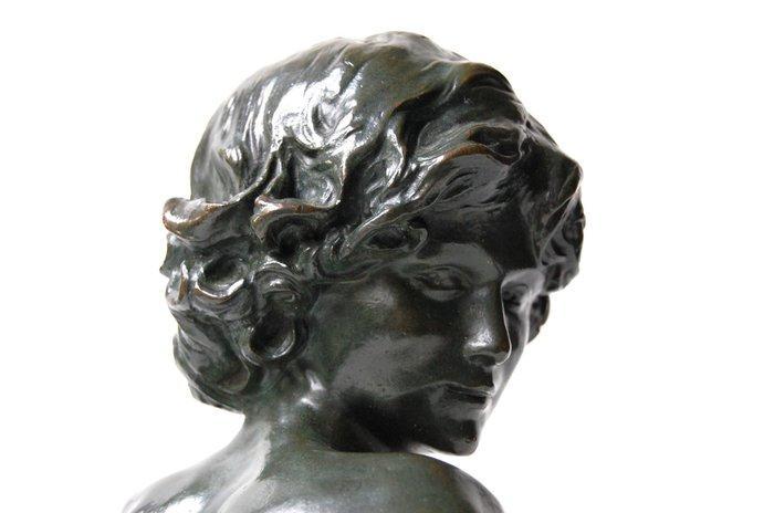 Jean-Antoine Injalbert - sculptuur, Art deco bronzen buste /, Antiek en Kunst, Antiek | Meubels | Stoelen en Sofa's