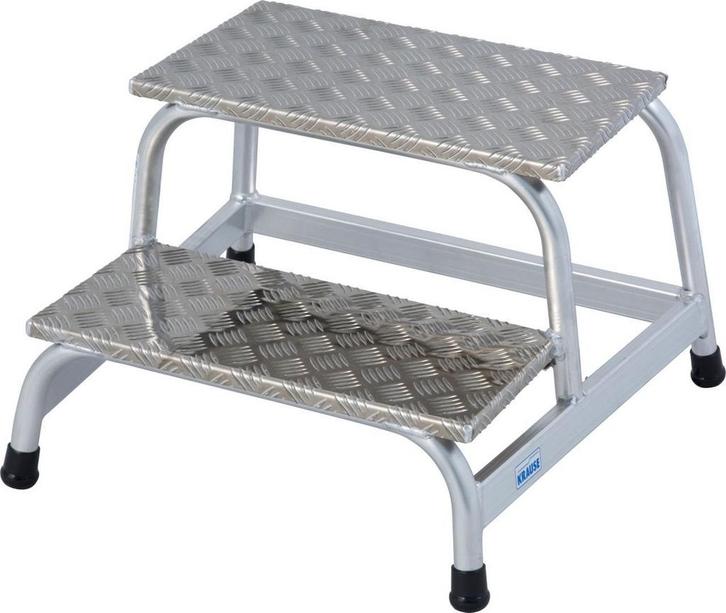 Opstapje - Opstap kruk - 2 treden - aluminium - 63x68x40 cm, Caravans en Kamperen, Caravanaccessoires, Nieuw, Ophalen of Verzenden