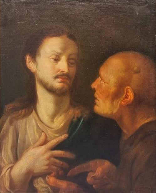 Ecole flamande (début XVIII) - Le denier de César, Antiek en Kunst, Kunst | Schilderijen | Klassiek