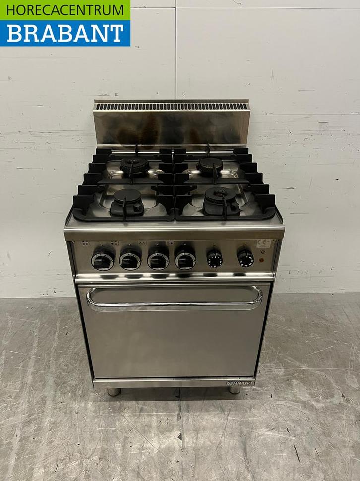 RVS Mareno 4 pits fornuis met oven 60 cm Gas + 230V Horeca, Zakelijke goederen, Horeca | Keukenapparatuur, Ophalen of Verzenden