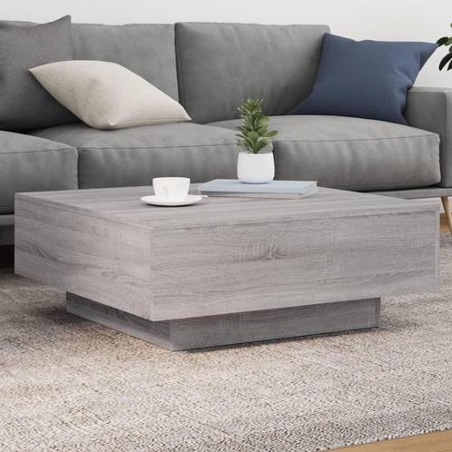 vidaXL Salontafel met LED-verlichting 80x80x31 cm grijs, Huis en Inrichting, Tafels | Salontafels, Nieuw, Verzenden