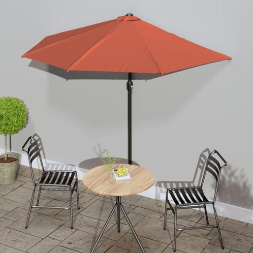 vidaXL Balkonparasol half met aluminium paal 270x144x222 cm, Tuin en Terras, Parasols, Nieuw, Verzenden