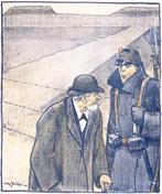 Spotprent over grensbewaking in Nederland tijdens Eerste..., Boeken, Tijdschriften en Kranten, Verzenden, Nieuw