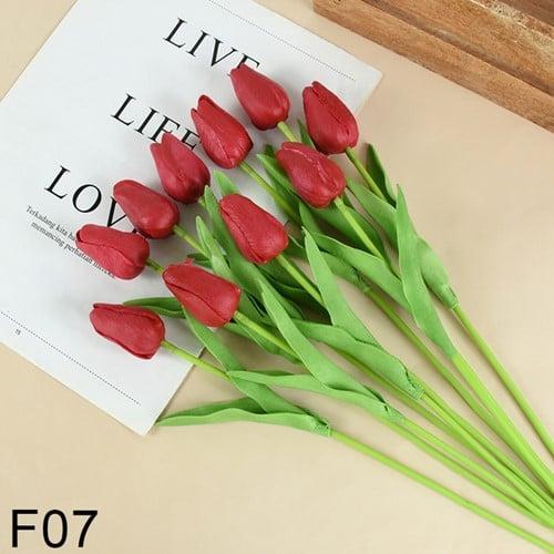 Tulpen Rood Real Touch Foam 33 cm Bundel ca. 10 stuks, Huis en Inrichting, Woonaccessoires | Kunstplanten en Kunstbloemen, Nieuw
