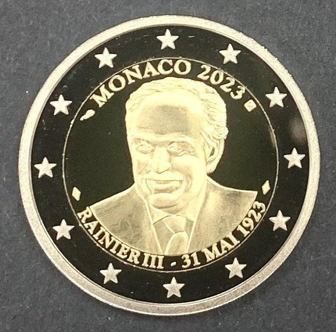 Monaco. 2 Euro 2023 Rainier III Proof (Zonder, Postzegels en Munten, Munten | Europa | Euromunten