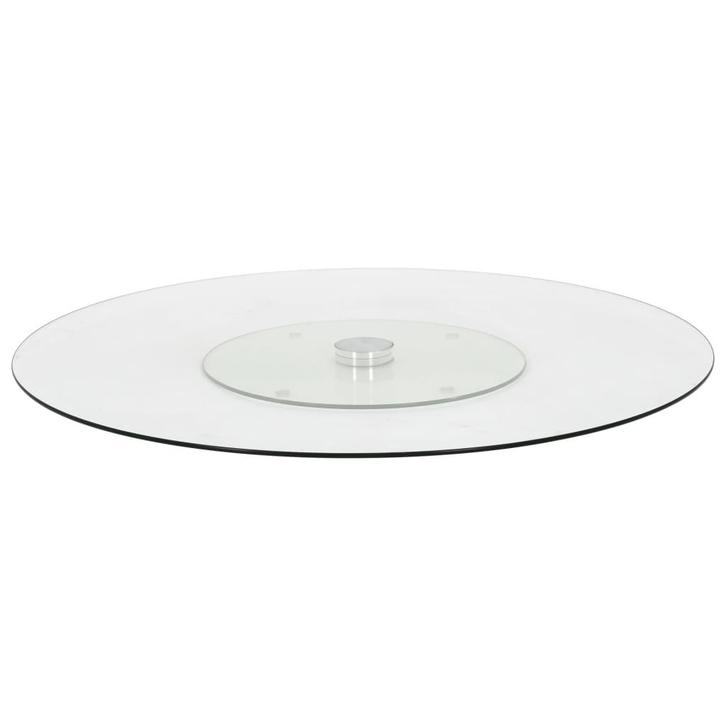vidaXL Serveerbord draaiend 60 cm gehard glas transparant, Huis en Inrichting, Keuken | Servies, Nieuw, Verzenden