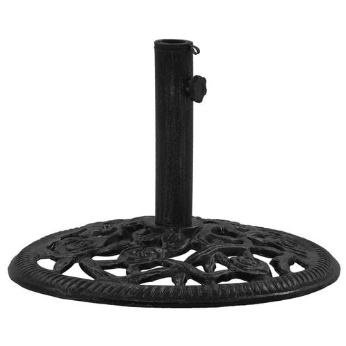 vidaXL Socle de parasol Noir 48x48x33 cm Fonte, Jardin & Terrasse, Parasols, Neuf, Envoi