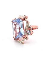 Zonder Minimumprijs - Ring - 9 kt. Roségoud, Zilver Topaas -, Handtassen en Accessoires, Ringen, Nieuw