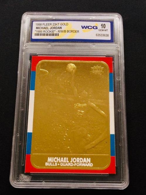 1998 Fleer 23KT Gold Carte graduée Michael Jordan - 1986, Hobby & Loisirs créatifs, Jeux de cartes à collectionner | Autre