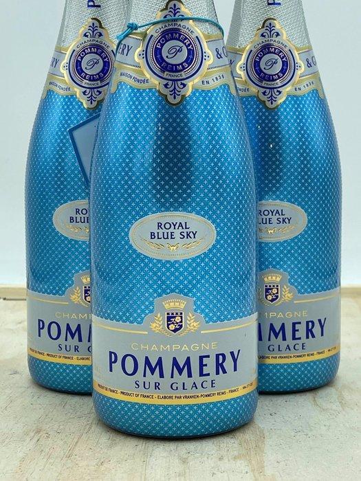 Pommery, Sur Glace Royal Blue Sky - Champagne - 3 Flessen, Verzamelen, Wijnen