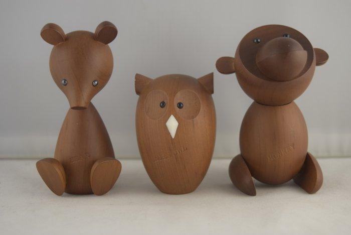 Senshukai Japan - Figuur - Bear, Monkey and Owl - Royal Pet, Antiek en Kunst, Kunst | Designobjecten