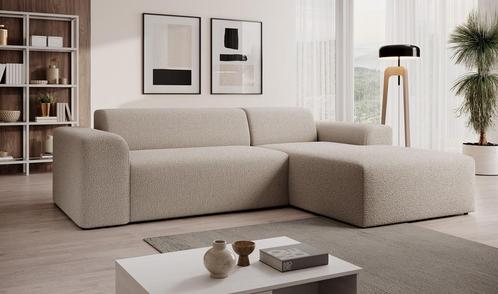 Meubella Hoekbank Zamzi beige teddystof 250 cm L-bank, Huis en Inrichting, Zetels | Complete zithoeken, Nieuw, Verzenden